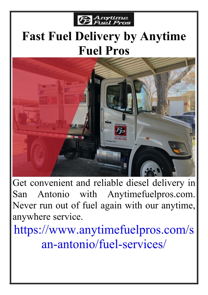 fast fuel delivery by anytime fuel pros n.w