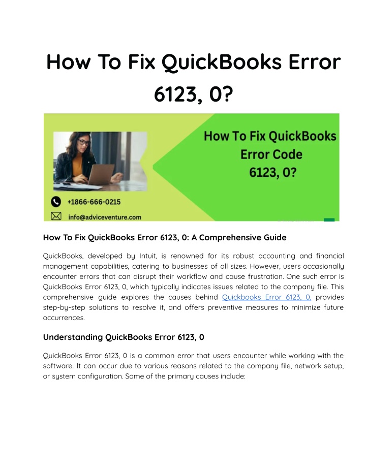 how to fix quickbooks error 6123 0 n.w