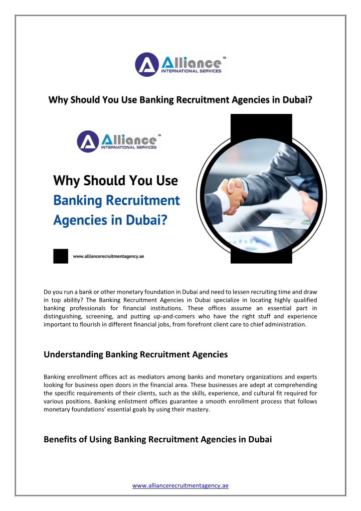 why should you use banking recruitment agencies n.w