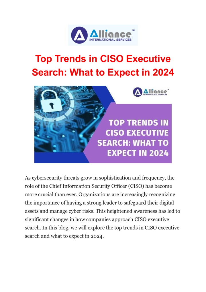 top trends in ciso executive search what n.w