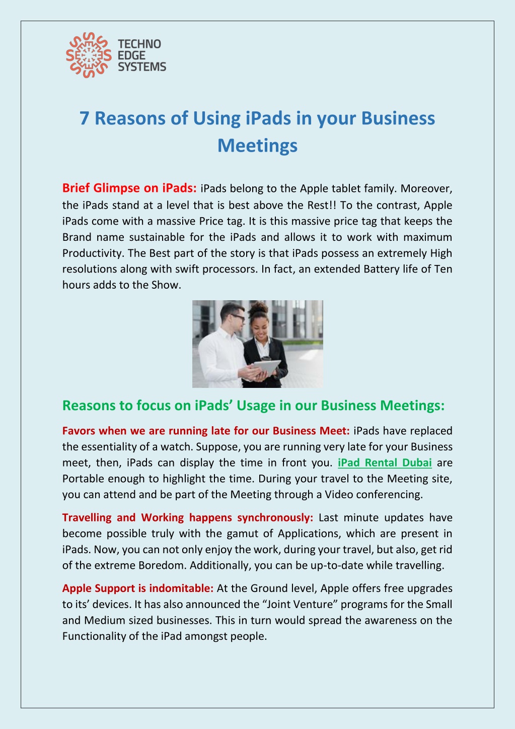 7 reasons of using ipads in your business meetings l.w