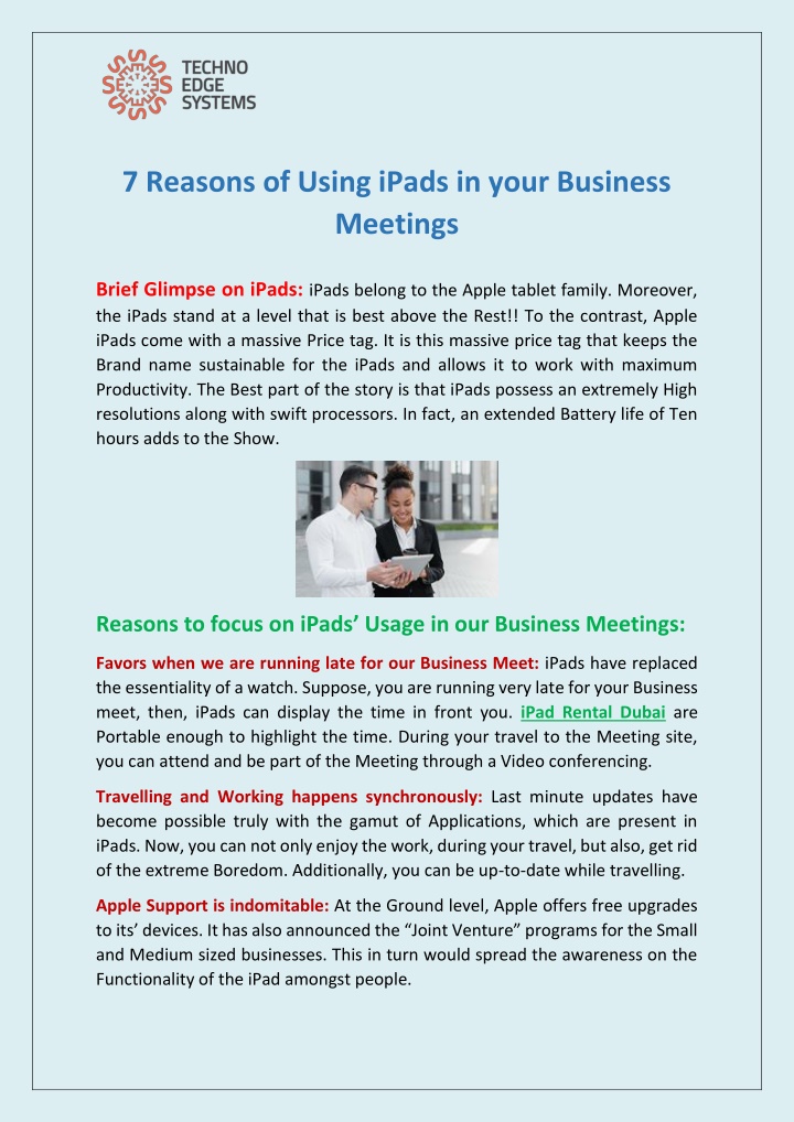 7 reasons of using ipads in your business meetings n.w