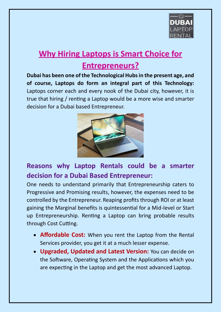 why hiring laptops is smart choice n.w