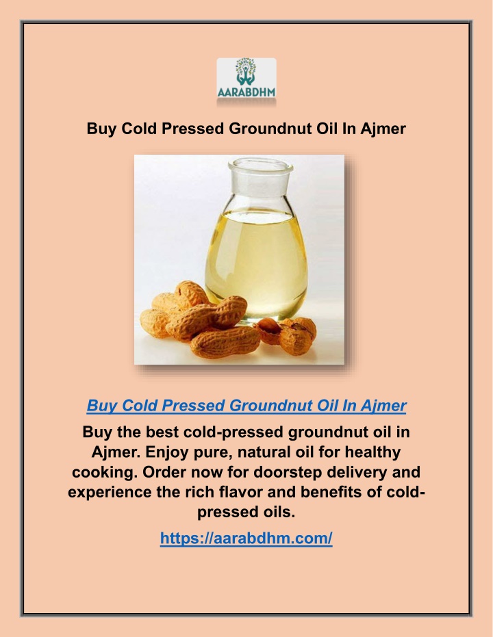 buy cold pressed groundnut oil in ajmer n.w
