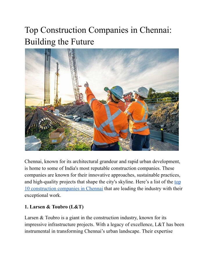 top construction companies in chennai building n.w
