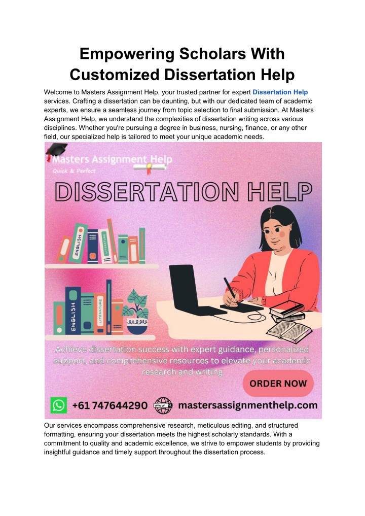 empowering scholars with customized dissertation n.w