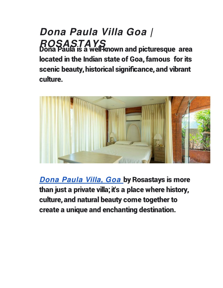 Dona Paula Villa Goa | ROSASTAYS