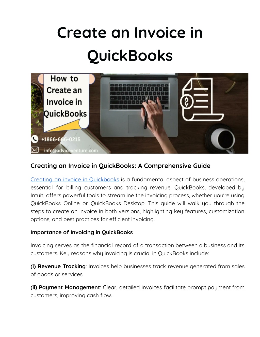 create an invoice in quickbooks l.w