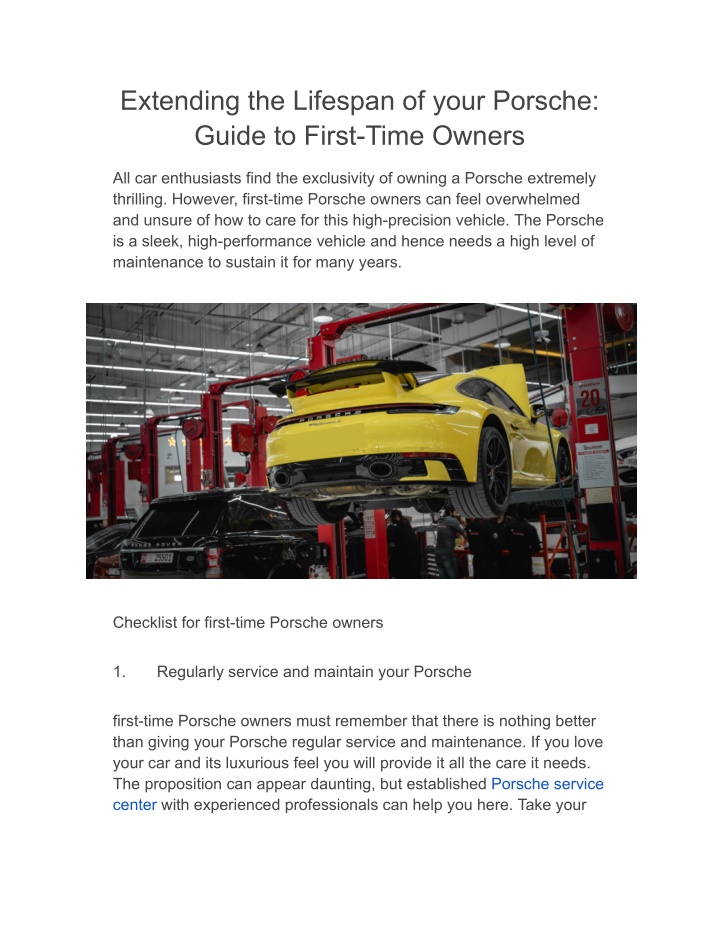 extending the lifespan of your porsche guide n.w