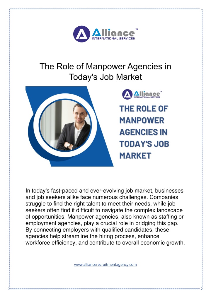 the role of manpower agencies in today n.w