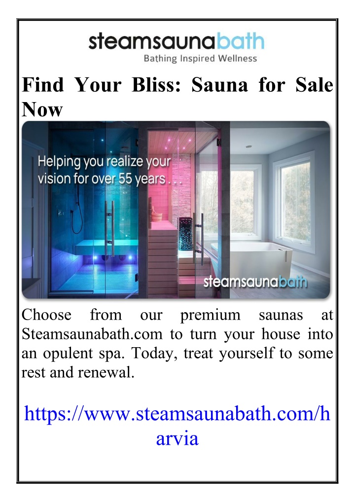 find your bliss sauna for sale now n.w