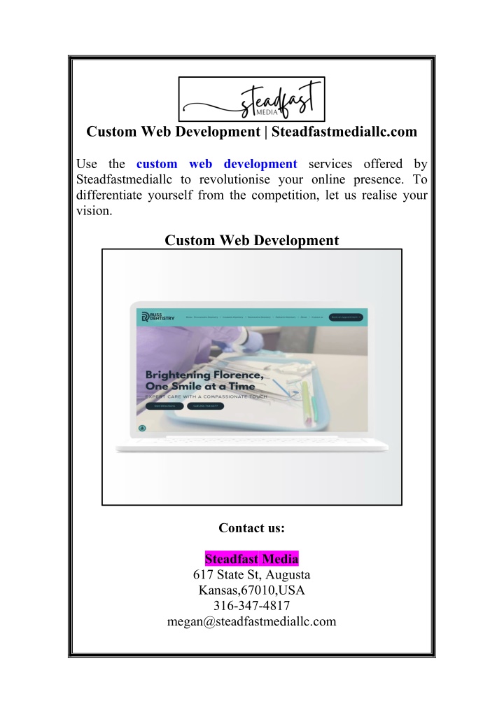 custom web development steadfastmediallc com n.w