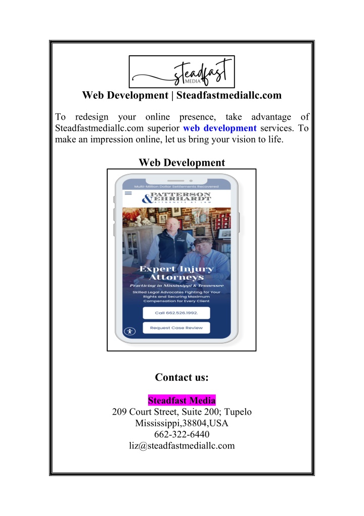 web development steadfastmediallc com n.w