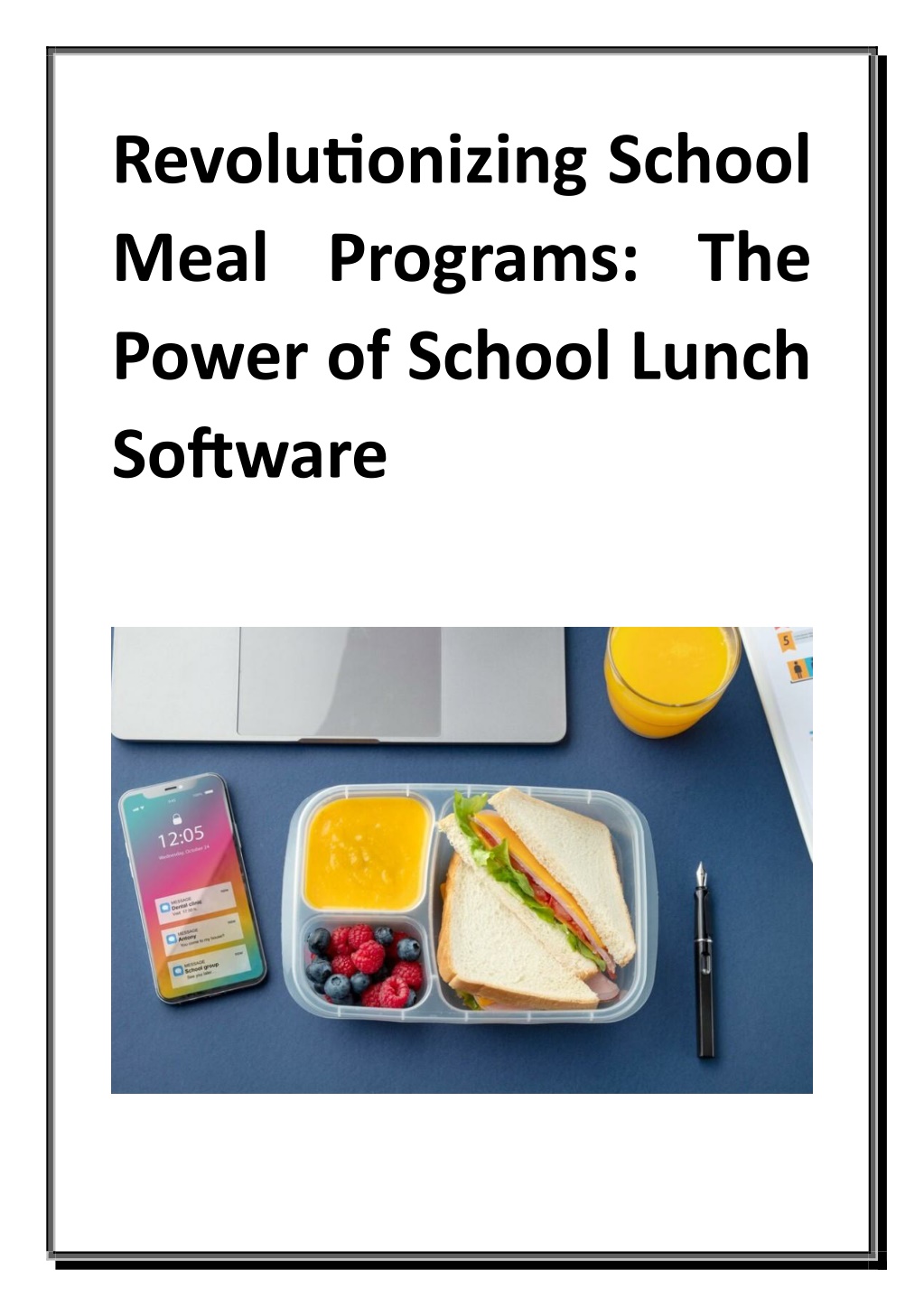 revolutionizing school meal programs the power l.w