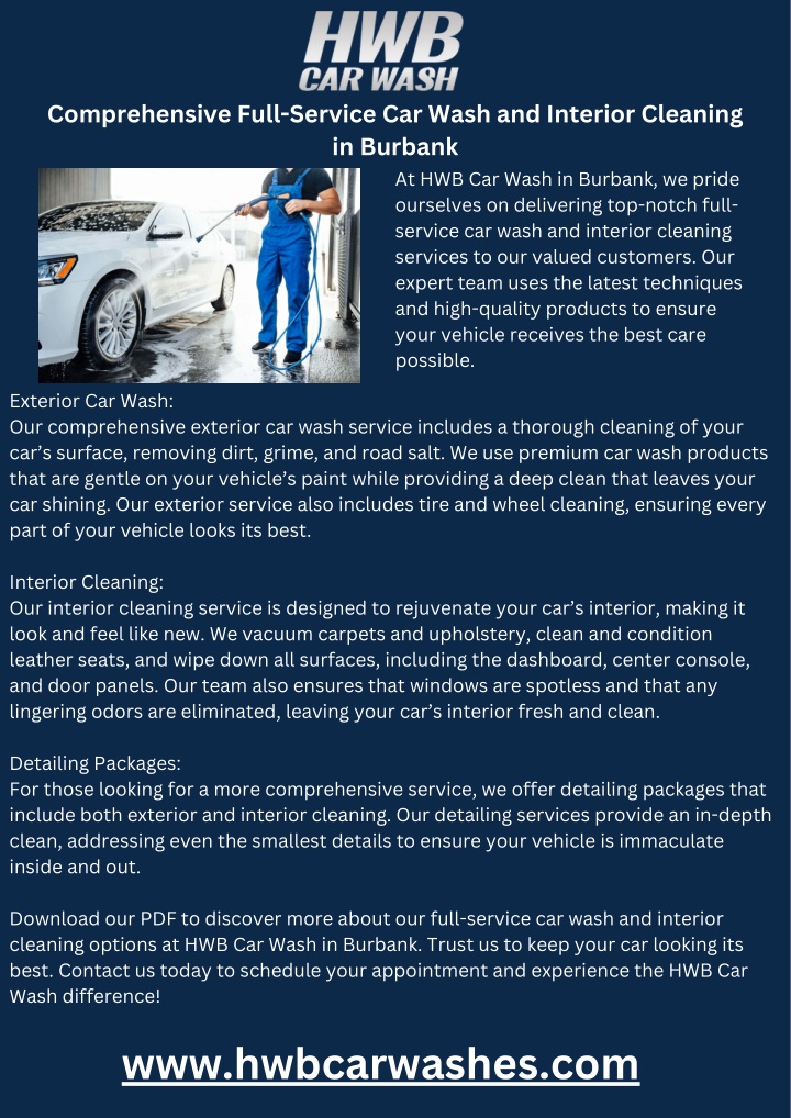 comprehensive full service car wash and interior n.w