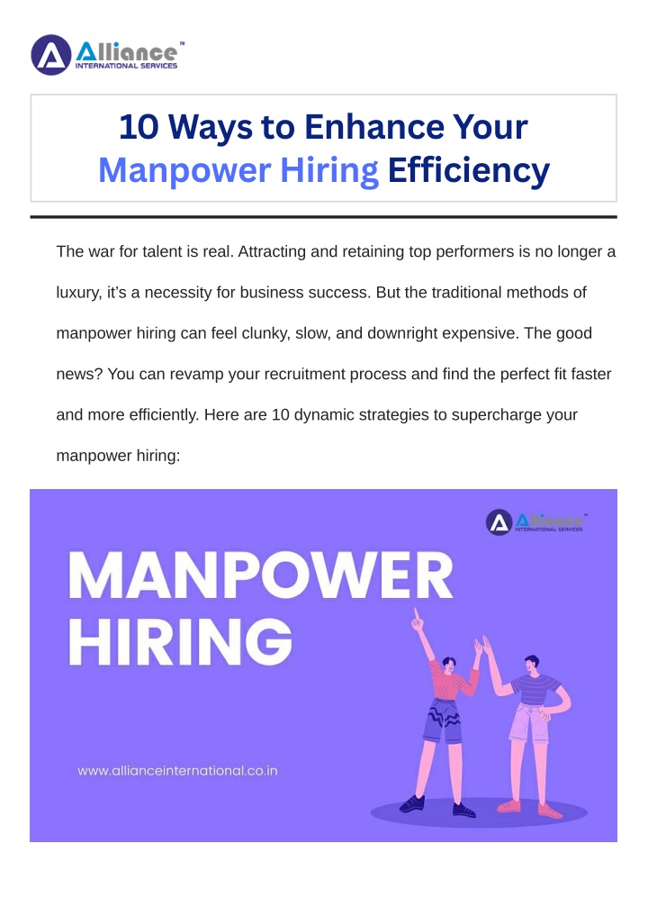 10 ways to enhance your manpower hiring efficiency n.w
