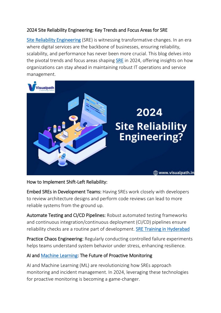 2024 site reliability engineering key trends n.w