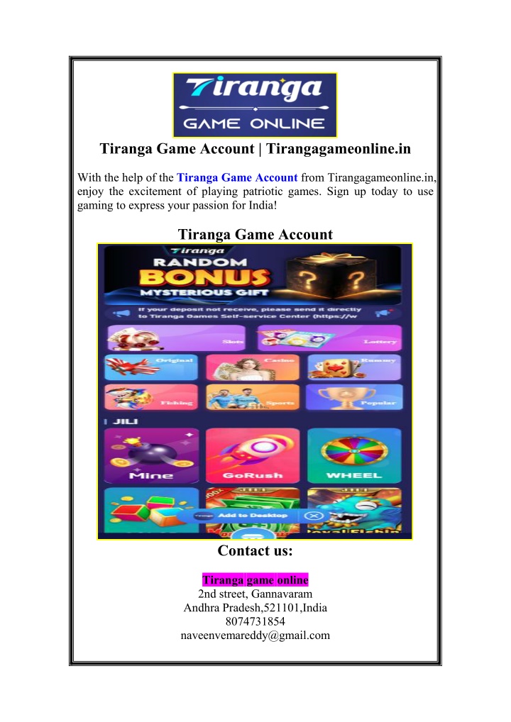 tiranga game account tirangagameonline in n.w