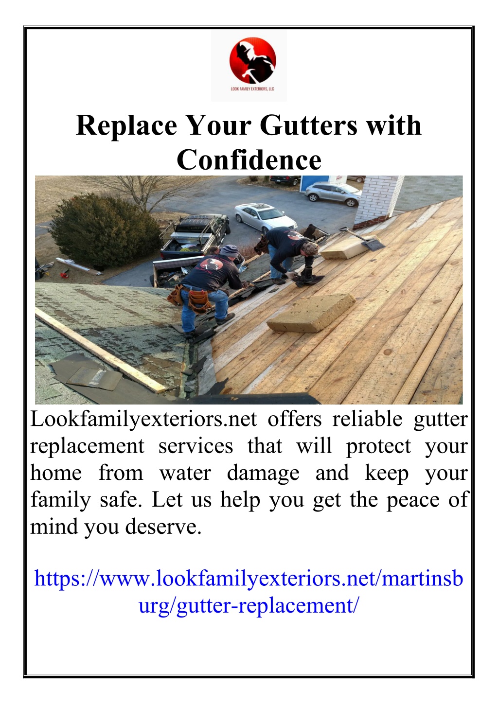 replace your gutters with confidence l.w