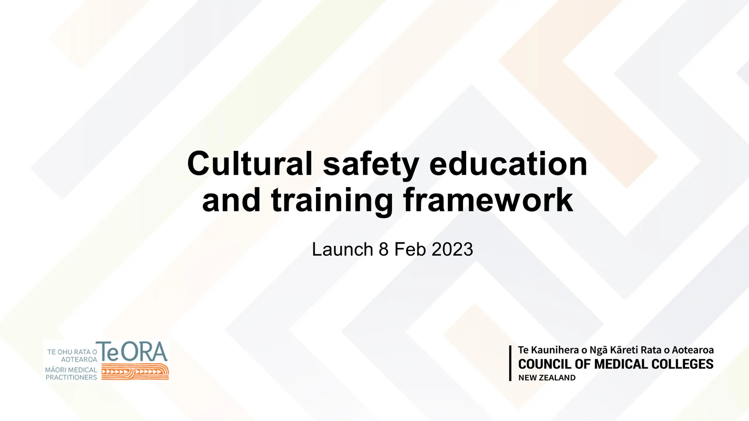 Cultural safety education and training framework