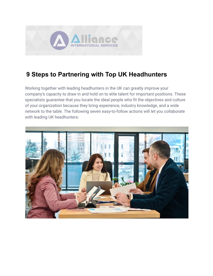 9 steps to partnering with top uk headhunters n.w
