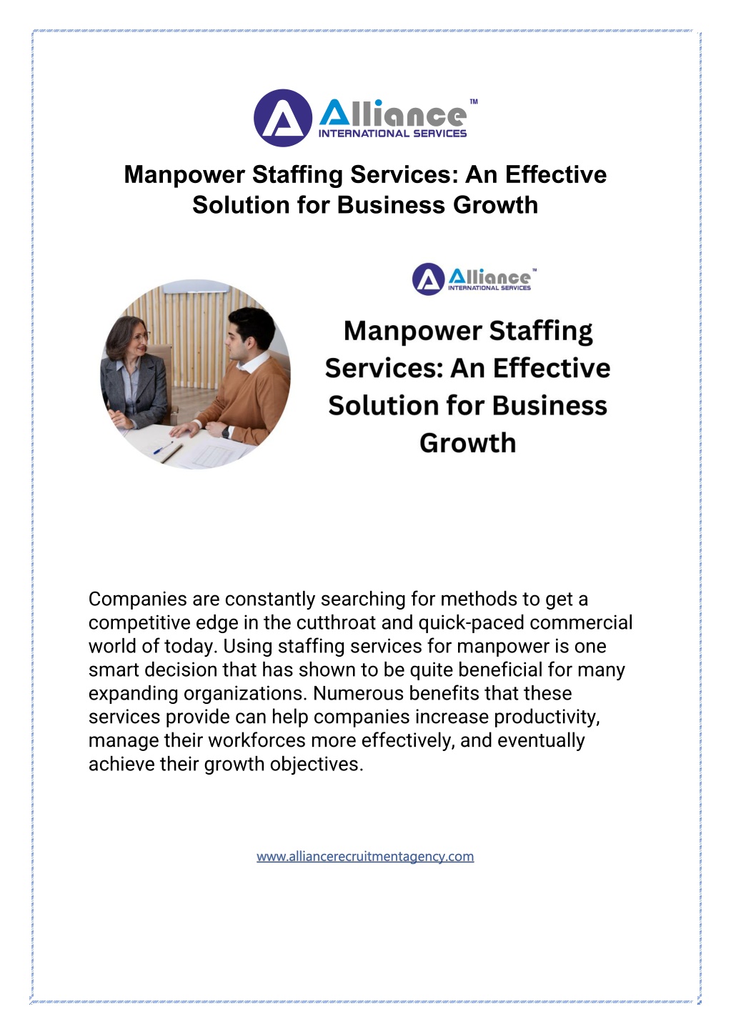 manpower staffing services an effective solution l.w