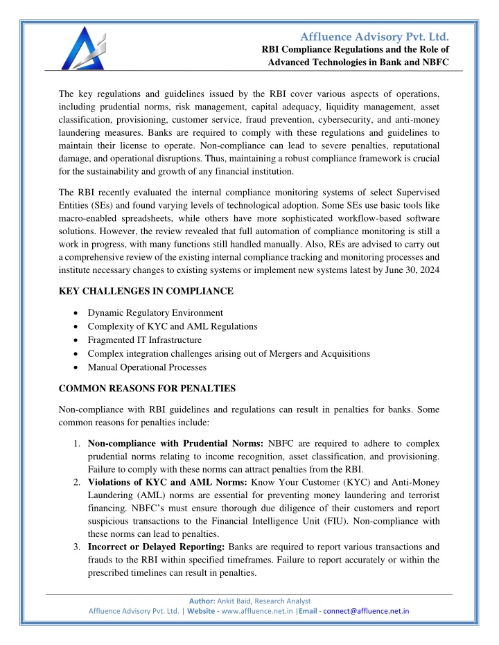 affluence advisory pvt ltd n.w
