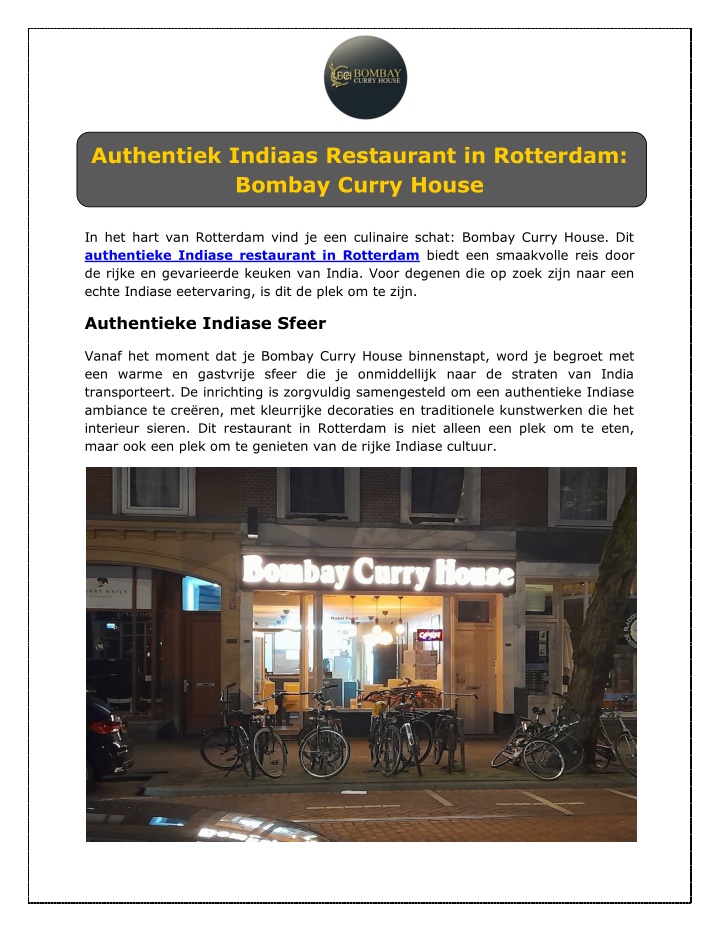 authentiek indiaas restaurant in rotterdam bombay n.w