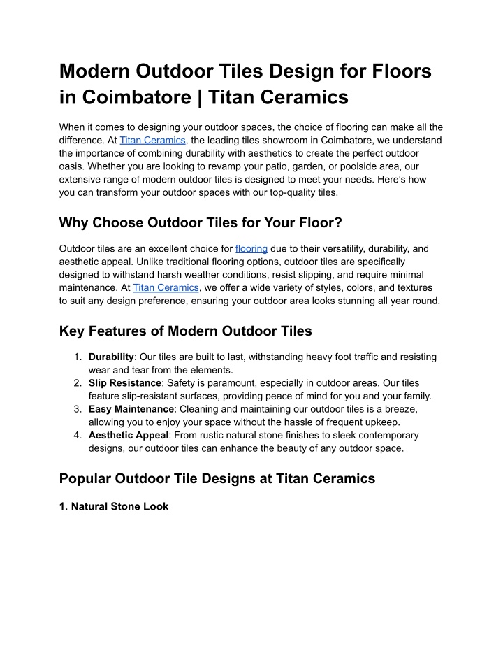 modern outdoor tiles design for floors n.w