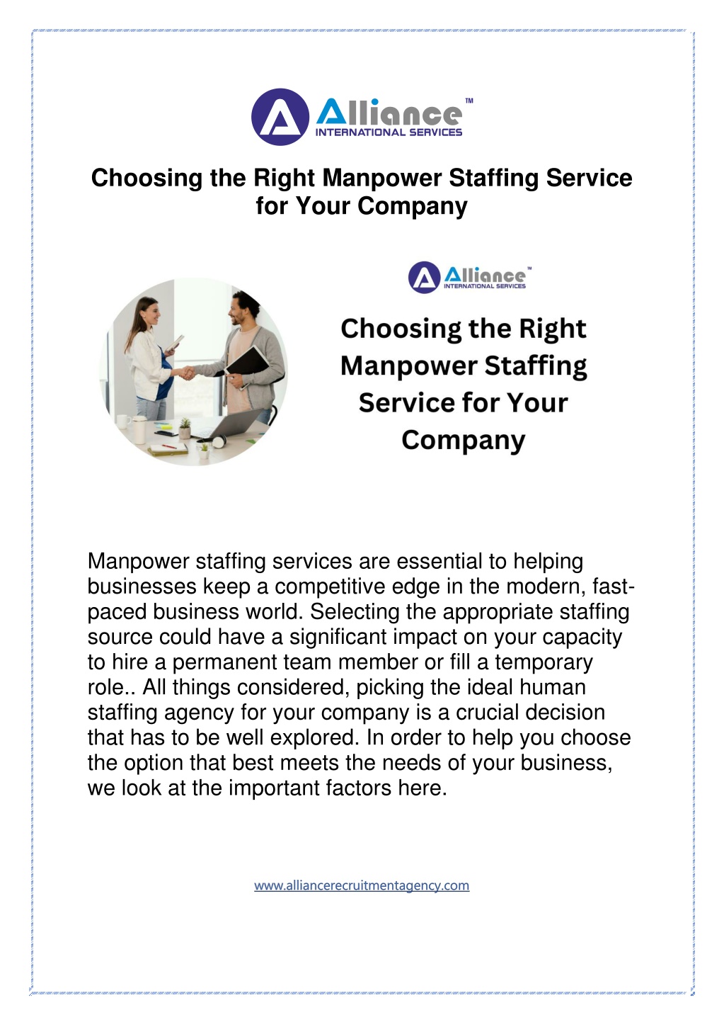 choosing the right manpower staffing service l.w