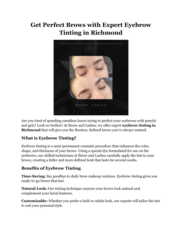 get perfect brows with expert eyebrow tinting n.w
