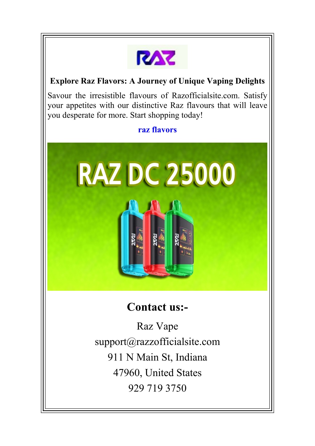 explore raz flavors a journey of unique vaping l.w