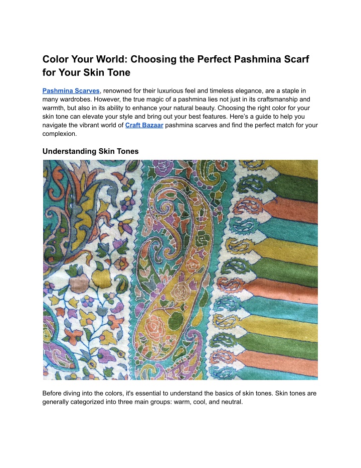 color your world choosing the perfect pashmina n.w