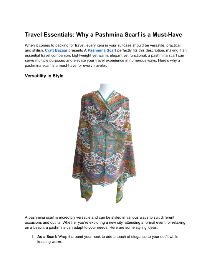 travel essentials why a pashmina scarf is a must n.w
