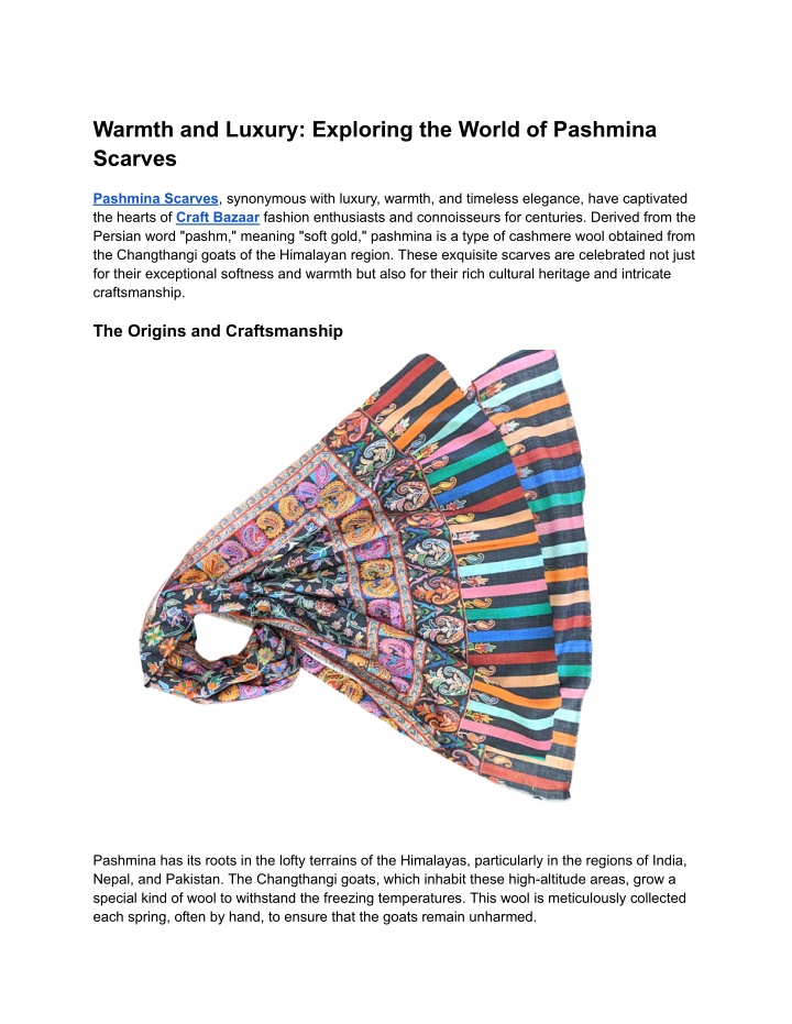 warmth and luxury exploring the world of pashmina n.w
