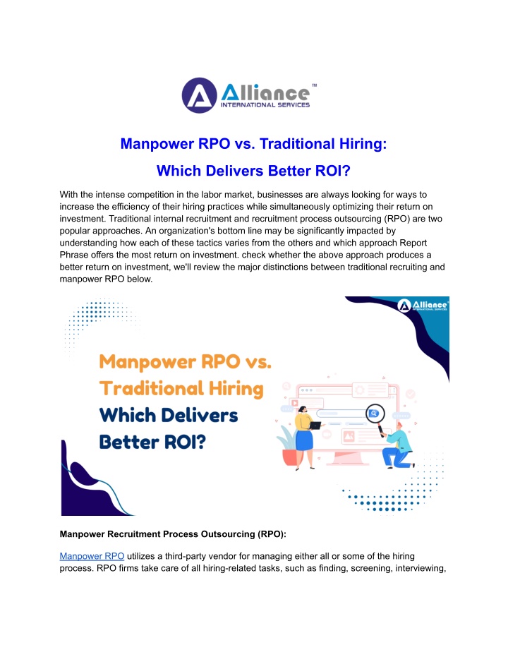 manpower rpo vs traditional hiring n.w
