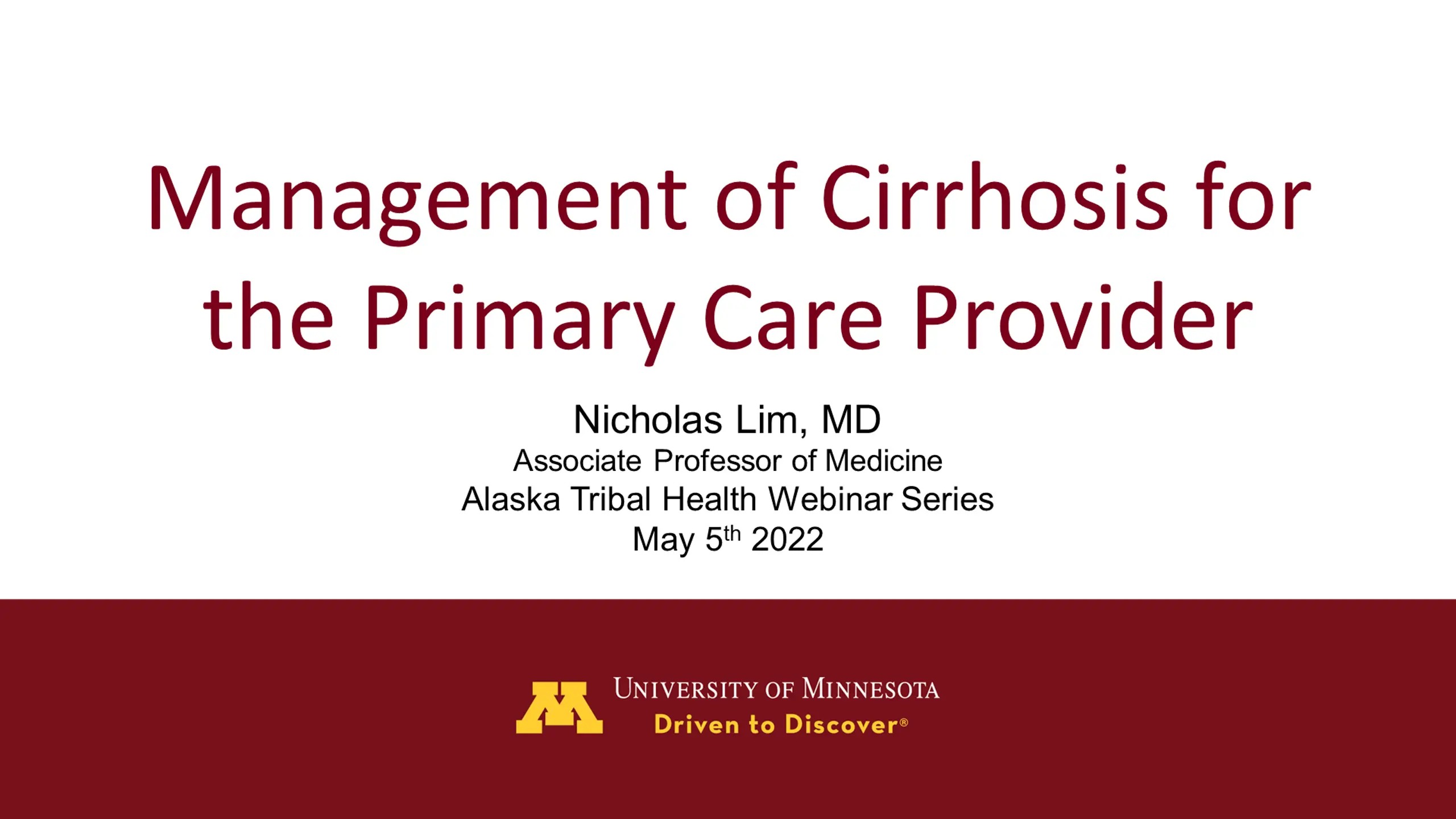 Management of Cirrhosis for the Primary Care Provider