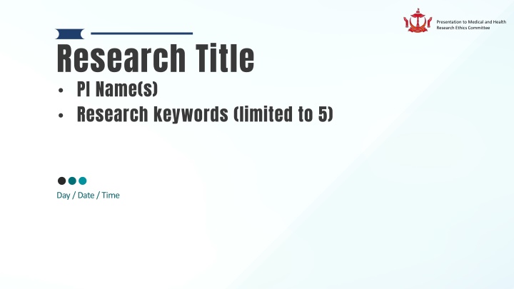 Ethics Presentation to Health Research Committee