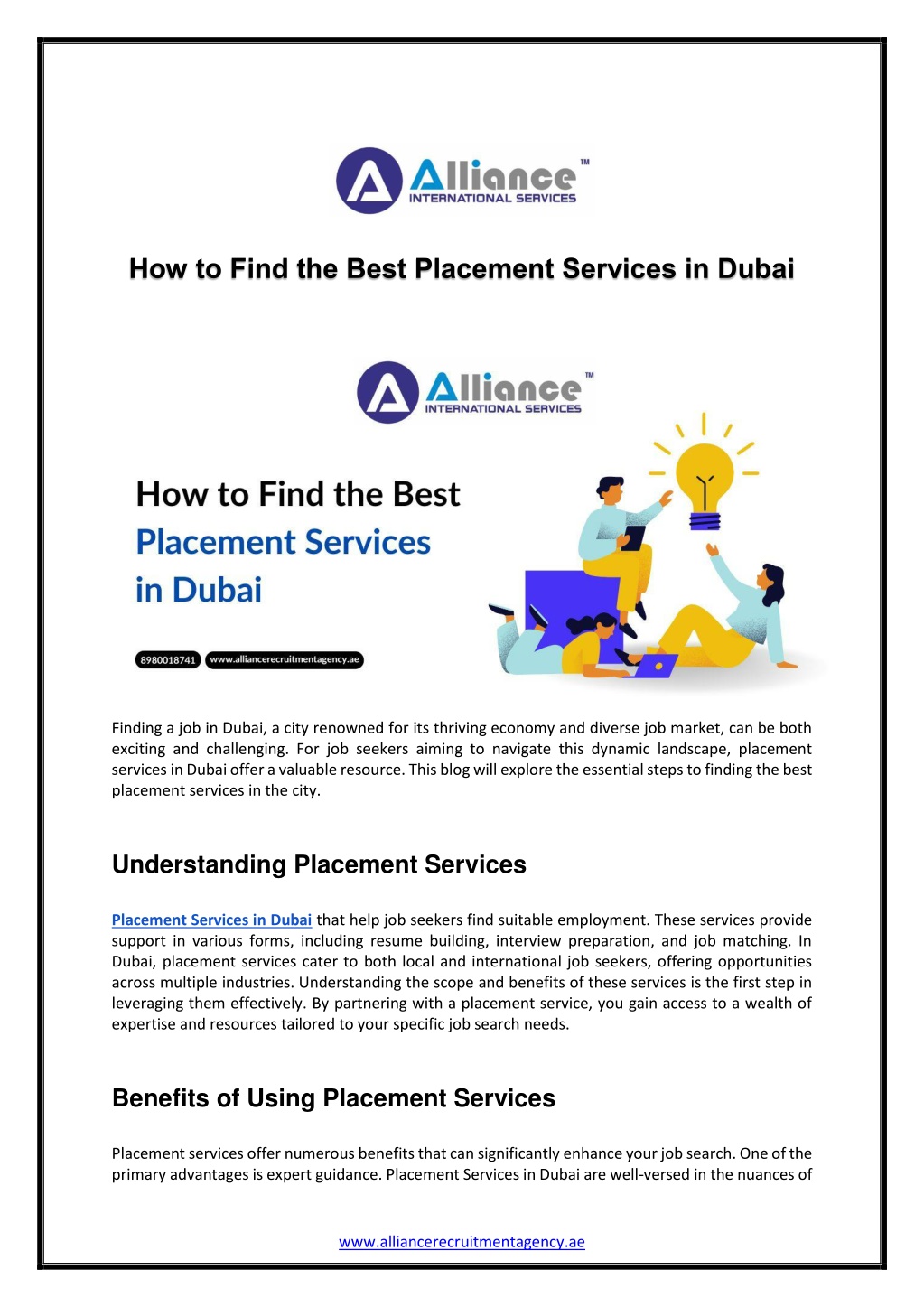 how to find the best placement services in dubai l.w