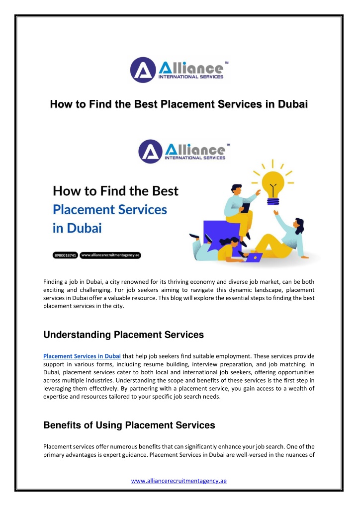 how to find the best placement services in dubai n.w