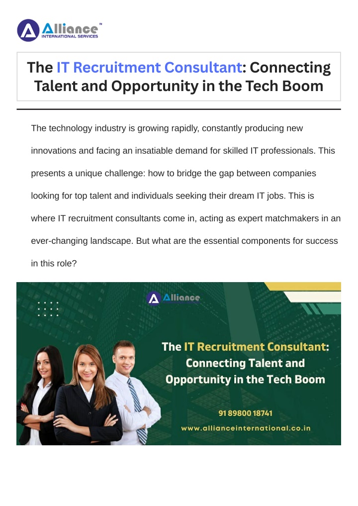 the it recruitment consultant connecting talent n.w