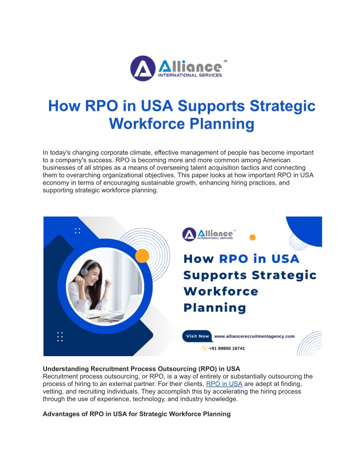 how rpo in usa supports strategic workforce n.w