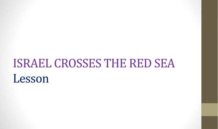 Lesson on Israel Crossing the Red Sea