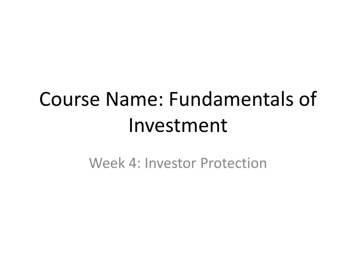 SEBI's Role in Investor Protection and Stock Market Regulation