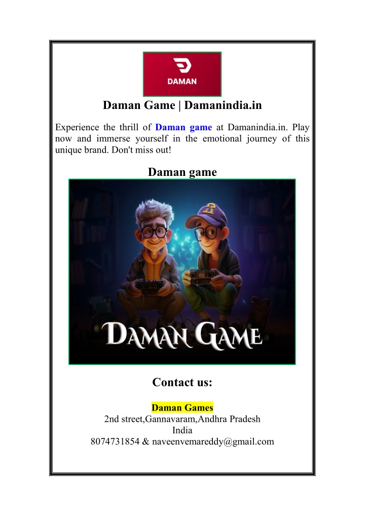 daman game damanindia in n.w