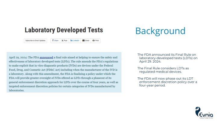 FDA's Final Rule on Laboratory-Developed Tests (LDTs) and Phase-Out Policy