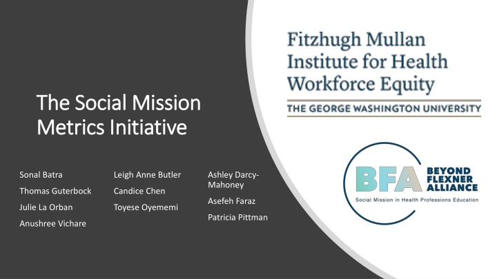 Social Mission Metrics Initiative: Advancing Health Equity and Addressing Disparities