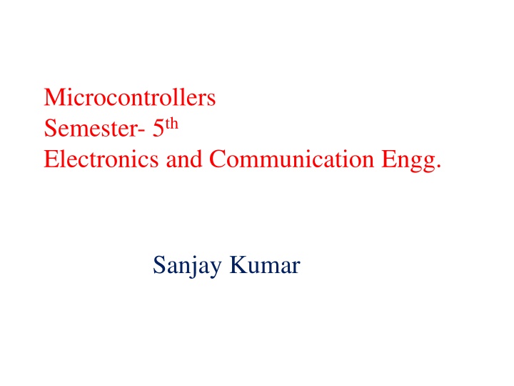 Microcontrollers in Electronics and Communication Engineering