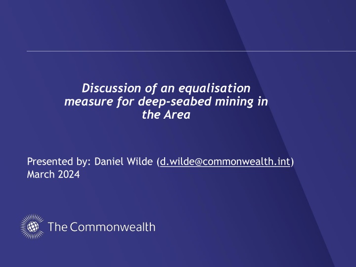 Equalisation Measure for Deep-Seabed Mining in the Commonwealth Area