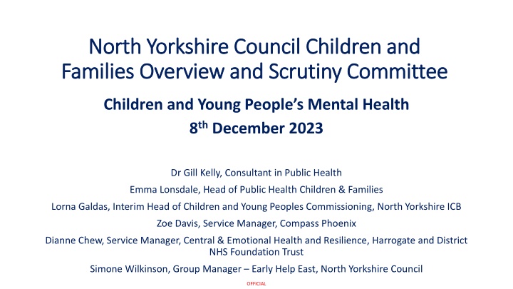 Children's Mental Health in North Yorkshire: Challenges and Strategies